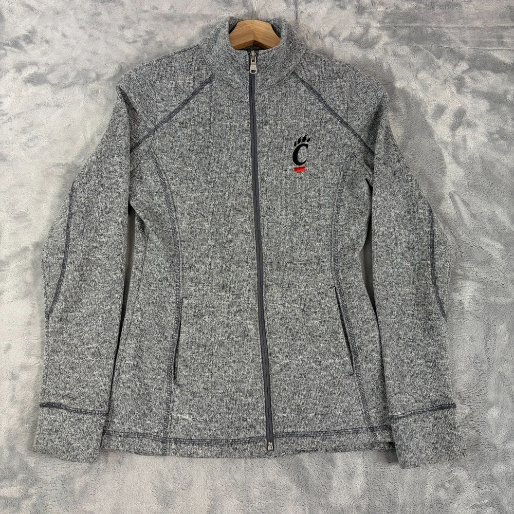 Champion Cincinnati Bearcats Women's XS Grey Full Zip Long Sleeve Jacket Fleece
